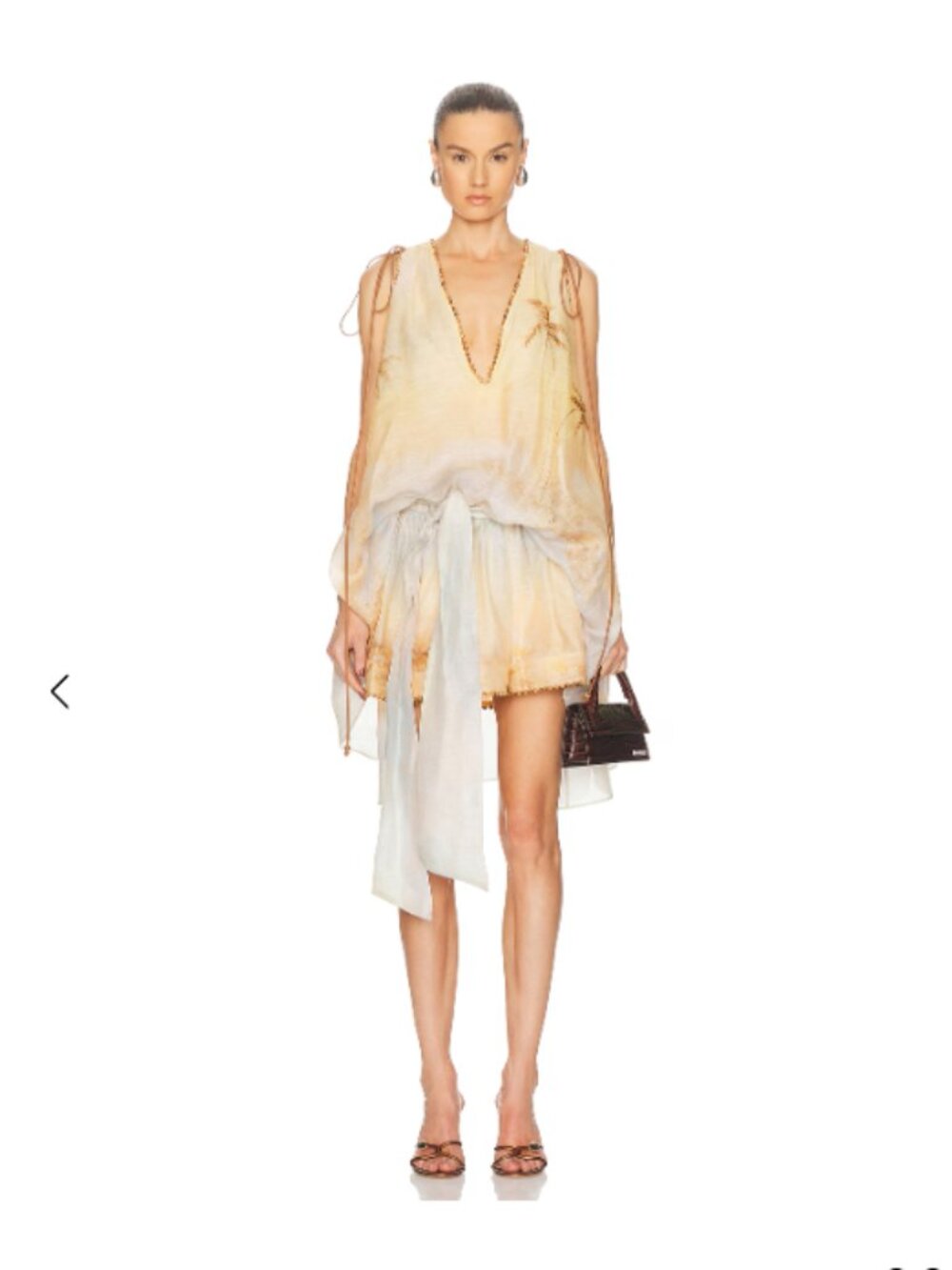 Zimmermann Balance Plunge Mini Dress in Yellow Seascape - Picture 4 of 5